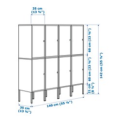 Ilustración de medidas - LIXHULT combinación de armarios con puertas