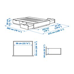 Ilustración de medidas - NORDLI cama King 