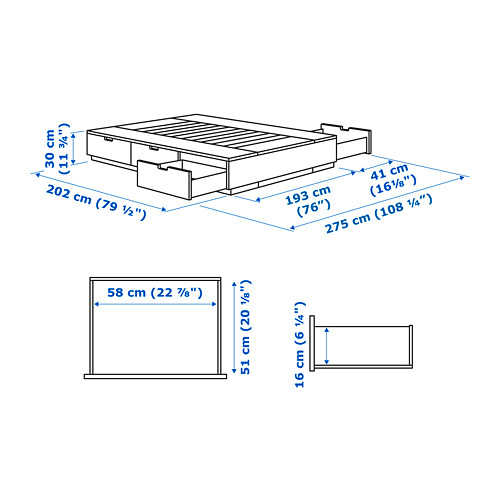 NORDLI, cama King . 6 de 6 abrir diálogo