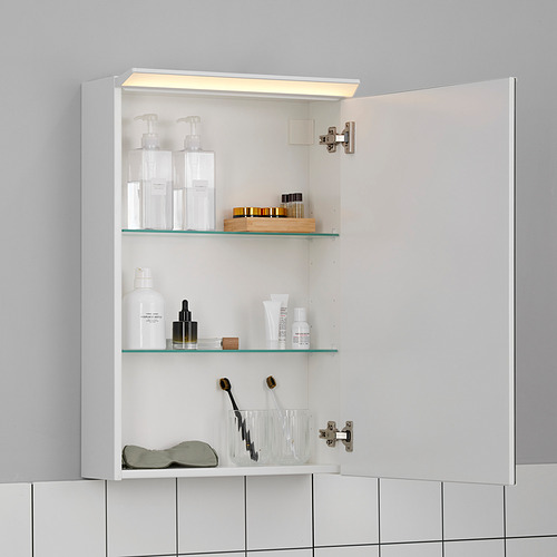 TREASJÖN, mueble espejo con 1 puerta y iluminación integrada,. 3 de 6 abrir diálogo