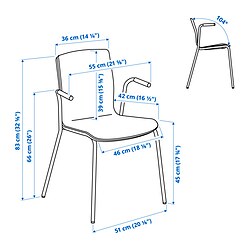 Measurement Illustration - LÄKTARE conference chair