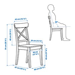 Measurement Illustration - ROSENTORP chair