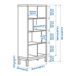 Measurement Illustration - KALLAX shelving unit with underframe