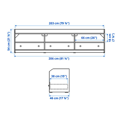 HAUGA, TV/storage combination. 7 of 8 open dialog