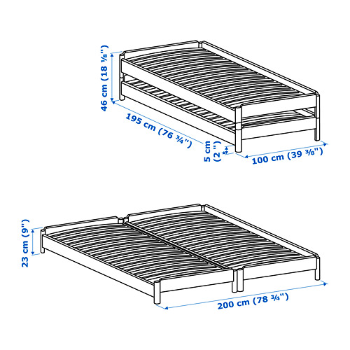 UTÅKER, cama apilable con 2 mattresses Twin. 13 de 13 abrir diálogo