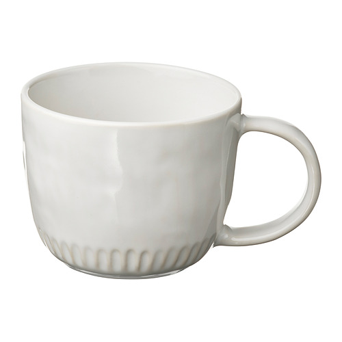 PANSARMAL white mug, made of stoneware, rounded shape, plain design.