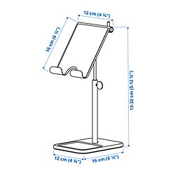 Ilustración de medidas - HAVREHOJ soporte para tableta