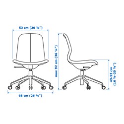 Measurement Illustration - LÅNGFJÄLL office chair