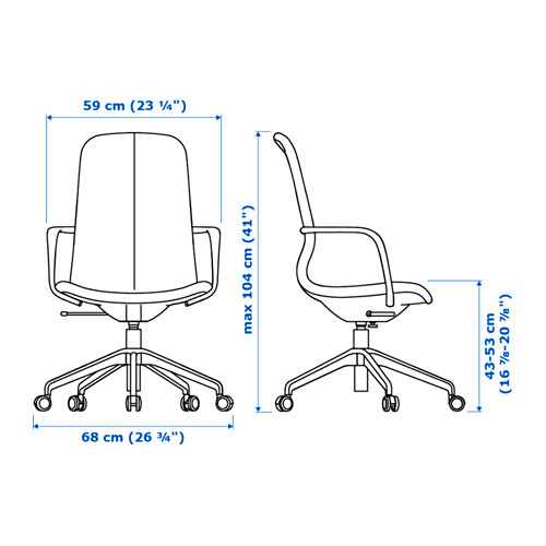 LÅNGFJÄLL, silla de trabajo con reposabrazos. 2 de 7 abrir diálogo