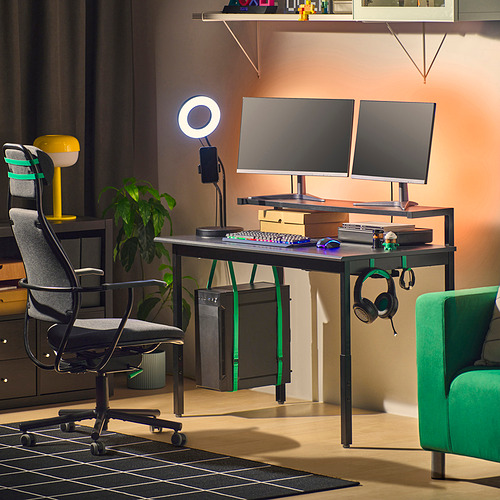 UTVISNING, gaming desk with shelf. 2 of 9 open dialog