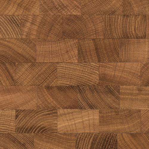Primer plano rico y detallado de un intrincado patrón de vetas de madera en una robusta encimera de roble.