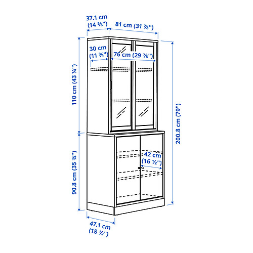 TONSTAD, storage with sliding glass doors. 5 of 5 open dialog