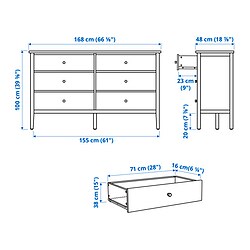 Measurement Illustration - GULLABERG 6-drawer dresser