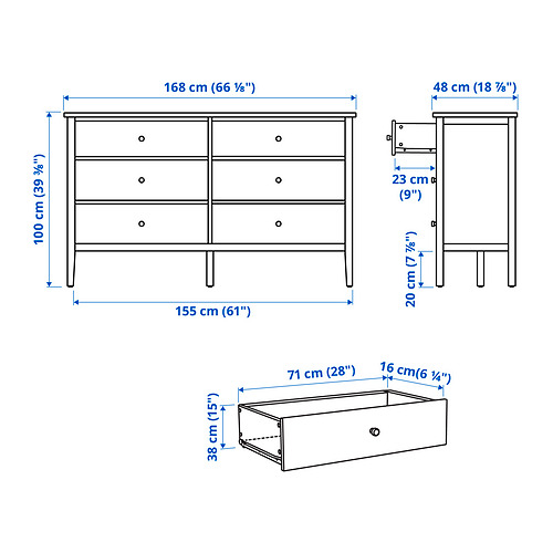 GULLABERG, 6-drawer dresser. 6 of 6 open dialog