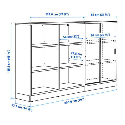 Measurement Illustration - TONSTAD storage combination