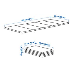 Measurement Illustration - PLUFSIG folding gym mat