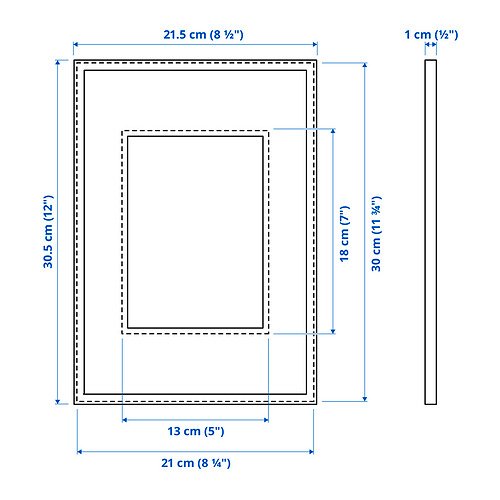 Illustration with measurements for the product: LOMVIKEN.