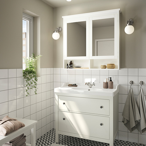 HEMNES / RUTSJÖN, Bathroom vanity with sink & faucet. 2 of 4 open dialog