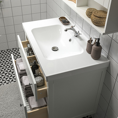 HEMNES / ORRSJÖN, armario+cajones/lavamanos/llave. 3 de 4 abrir diálogo