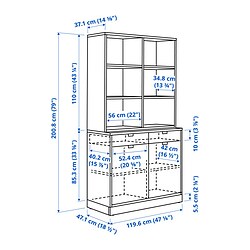 Ilustración de medidas - TONSTAD armario con puertas