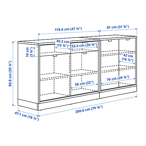 Measurement Illustration - TONSTAD storage combination