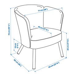Ilustración de medidas - HERRÅKRA sillón