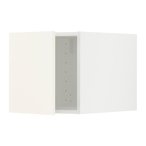 White METOD kitchen unit with vallstena doors featuring sleek design and modern hardware.