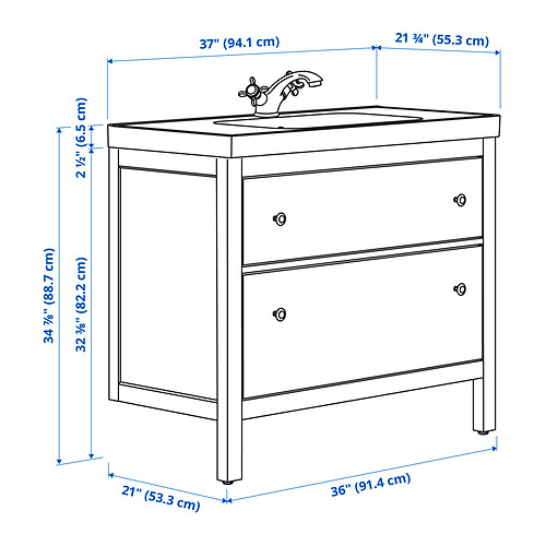 HEMNES / ORRSJÖN, armario+cajones/lavamanos/llave. 4 de 4 abrir diálogo