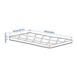 Measurement Illustration - KRUMMELUR foam mattress for crib