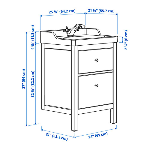 HEMNES / RUTSJÖN, armario+cajones/lavamanos/llave. 4 de 4 abrir diálogo