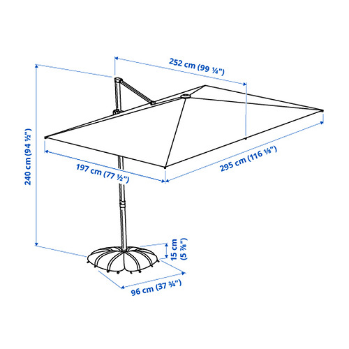 SVALÖN / IGGÖN, hanging umbrella with base. 2 of 2 open dialog
