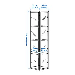 Measurement Illustration - BLÅLIDEN glass-door cabinet
