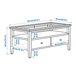 Measurement Illustration - IDANÄS coffee table