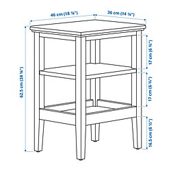 Ilustración de medidas - IDANÄS mesa auxiliar