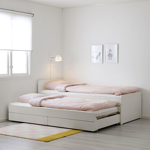 SLÄKT, cama inferior con almacenaje con tablillas LURÖY. 2 de 6 abrir diálogo