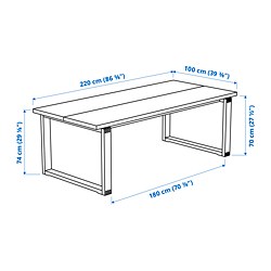 Measurement Illustration - MÖRBYLÅNGA/MÅRENÄS table and 6 chairs
