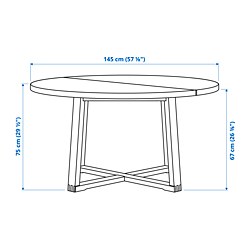 Ilustración de medidas - MÖRBYLÅNGA/MÅRENÄS mesa y 4 sillas con reposabrazos