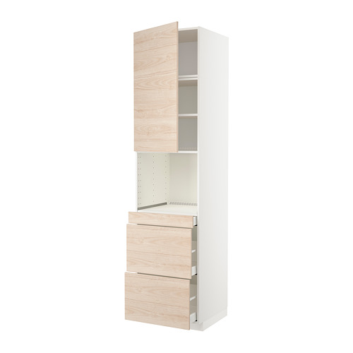 Mueble de cocina METOD: blanco, 1 puerta, 3 cajones, estante ajustable.