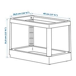 Measurement Illustration - HÅLLBAR pull-out frame for recycling