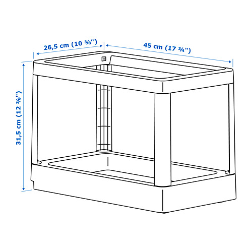 Measurement Illustration - HÅLLBAR pull-out frame for recycling