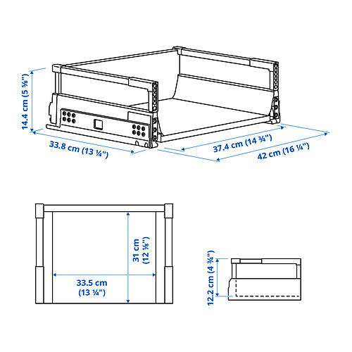 Measurement Illustration - MAXIMERA drawer, medium