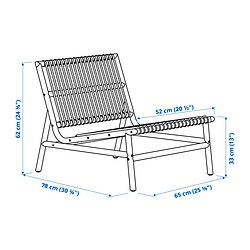 Ilustración de medidas - TVARÖ módulo para sofá, exterior