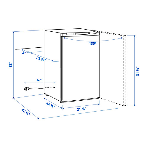 LAGAN, fridge with freezer compartment. 7 of 7 open dialog