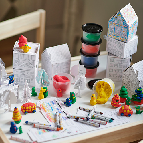 MÅLA, 10-piece cardboard town template set. 6 of 12 open dialog