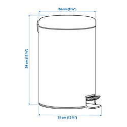 Ilustración de medidas - STENTRAPPA cubo con pedal