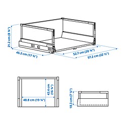 Measurement Illustration - MAXIMERA drawer, high