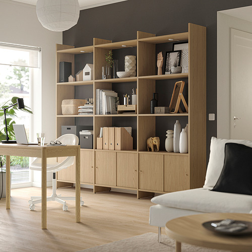 LÅDMAKARE, storage cabinet with sliding doors and 9 shelves. 3 of 6 open dialog