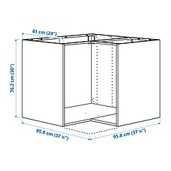 Ilustración de medidas - SEKTION estructura gabinete bajo esquina