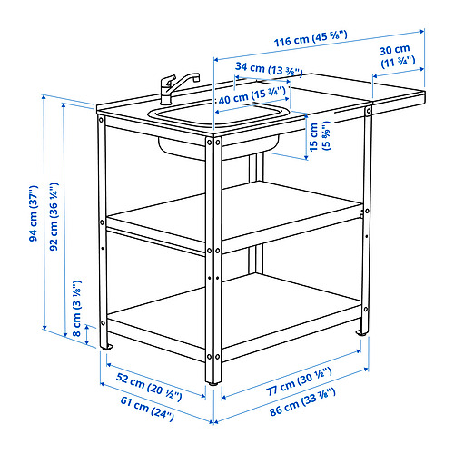 GRILLSKÄR, sink unit with side table. 7 of 8 open dialog