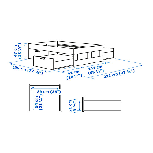 BRIMNES, bed frame with storage. 8 of 8 open dialog